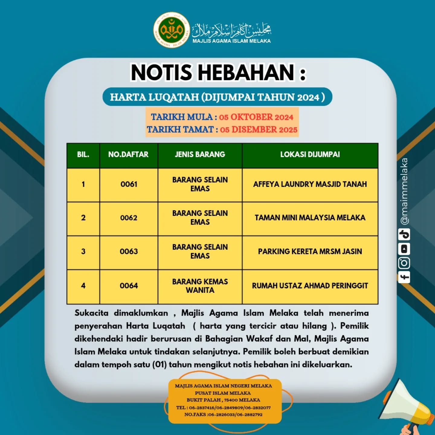 HEBAHAN HARTA LUQATAH (DIJUMPAI TAHUN 2024) Image